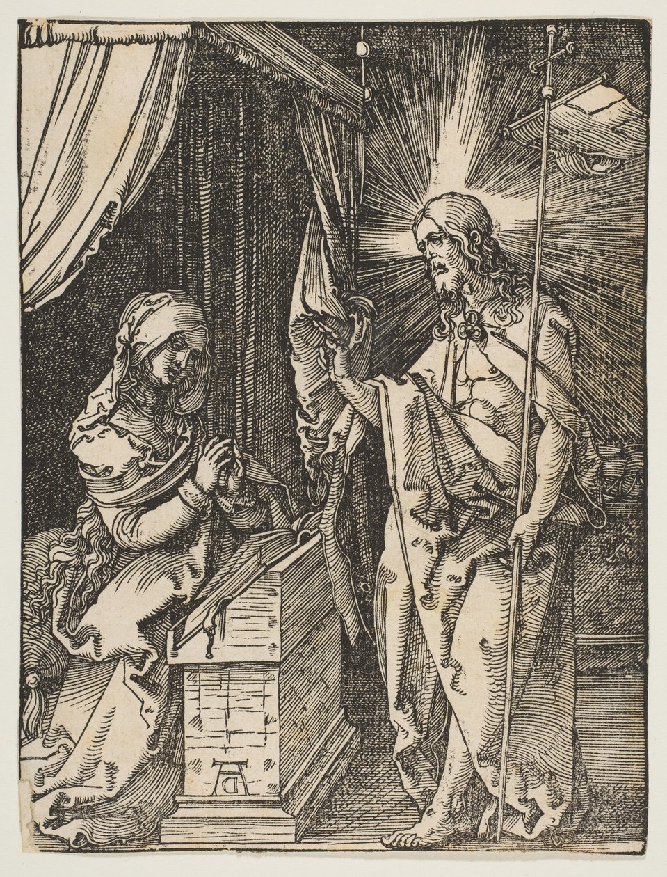 Kristus ilmestyy äidilleen, pienestä kärsimyksestä, n. 1510. tekijältä Albrecht Dürer