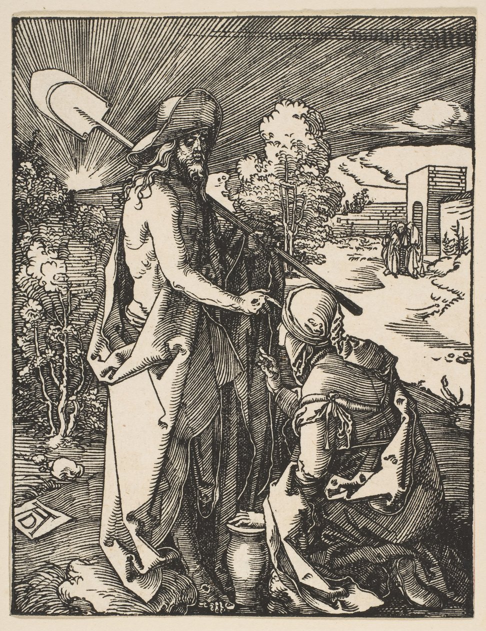 Kristus ilmestyy Maria Magdalenalle, pienestä kärsimyksestä, n. 1510. tekijältä Albrecht Dürer