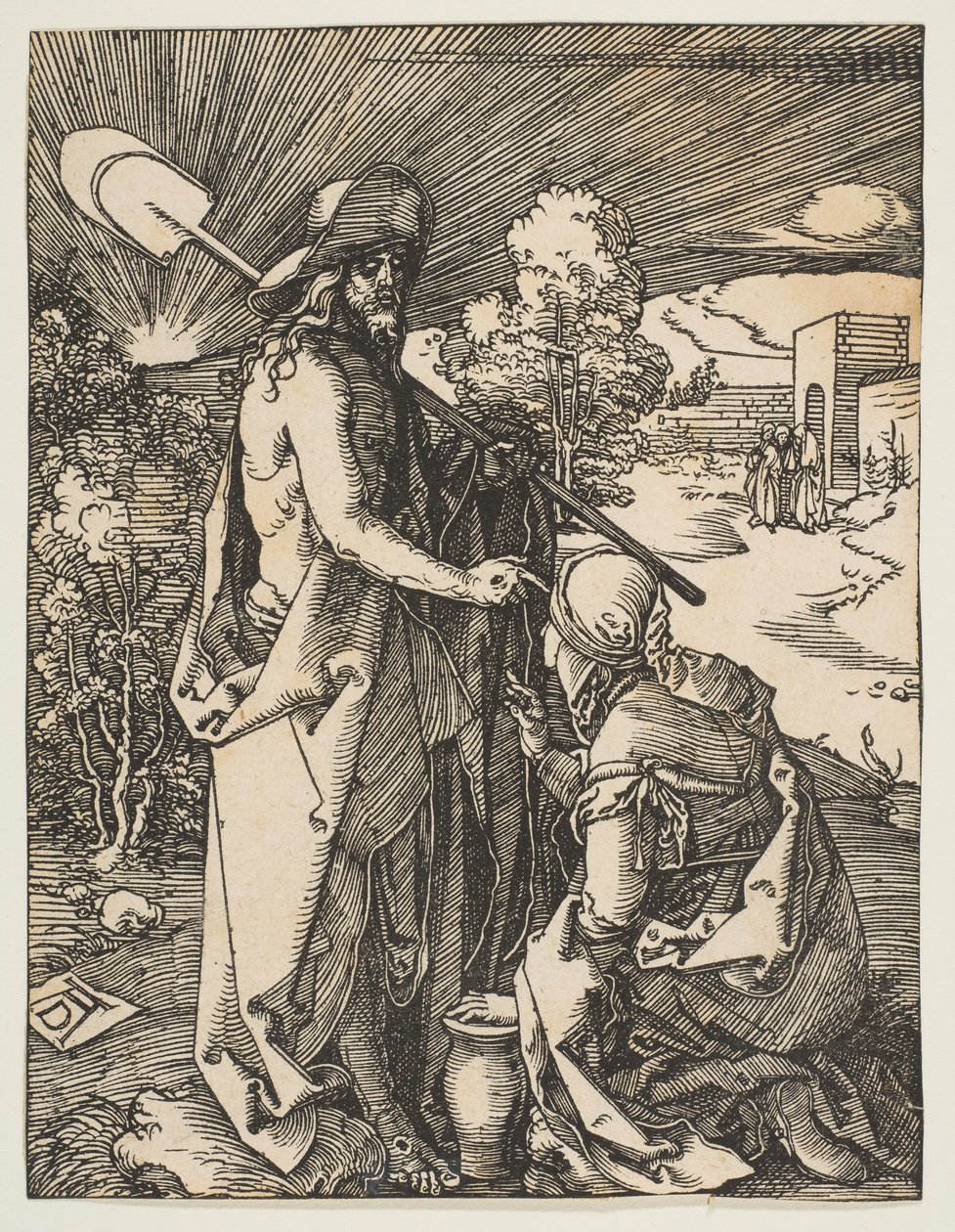 Kristus ilmestyy Maria Magdalenalle, pienestä kärsimyksestä, n. 1510. tekijältä Albrecht Dürer