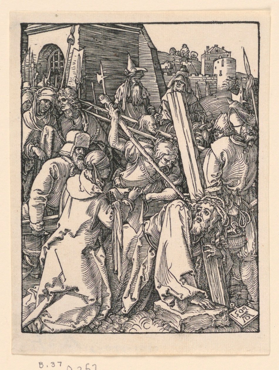 Kristus kantaa ristiä, Pikku Passion -sarjasta tekijältä Albrecht Dürer