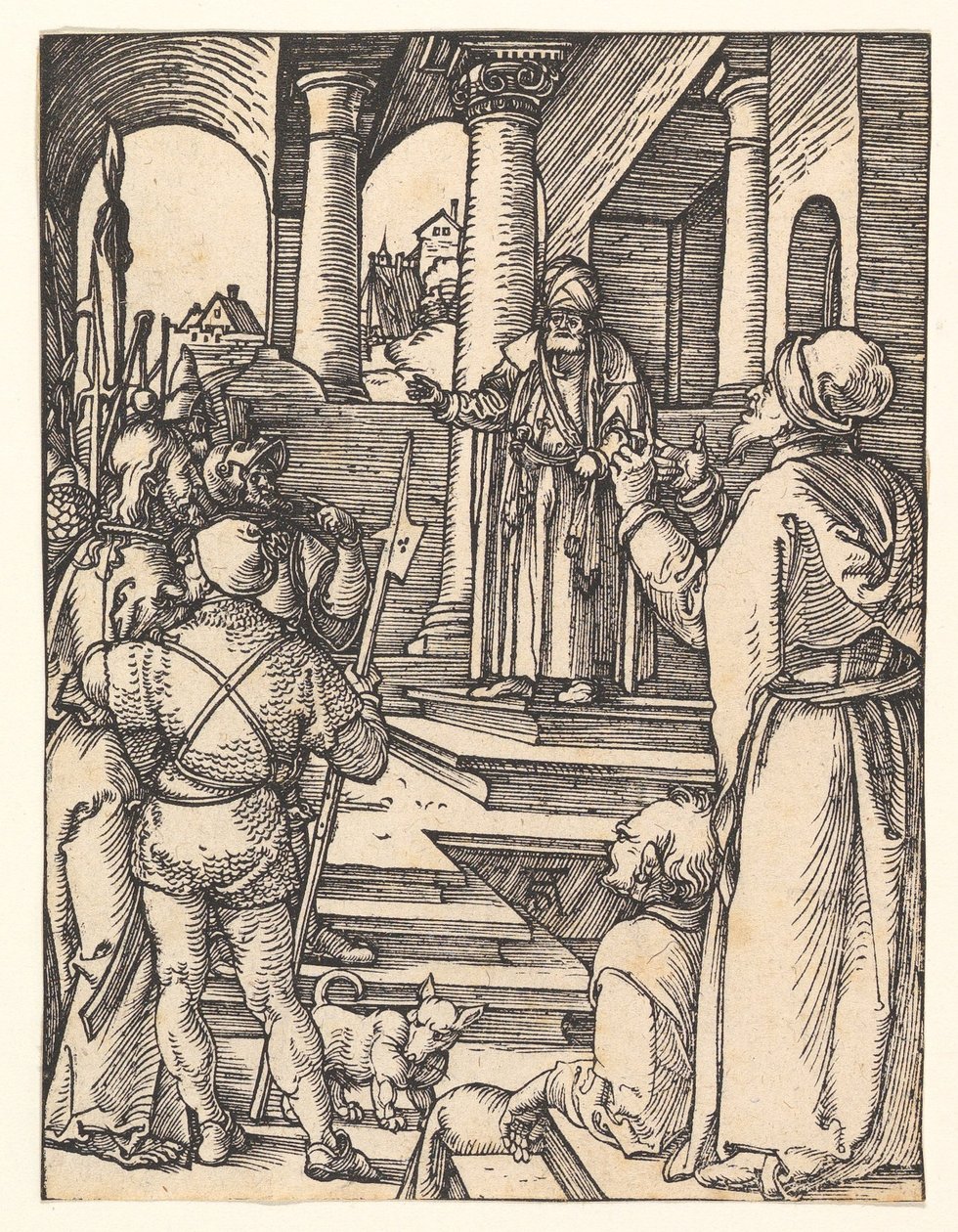 Kristus Pilatuksen edessä, sarjasta "Pieni passio" tekijältä Albrecht Dürer