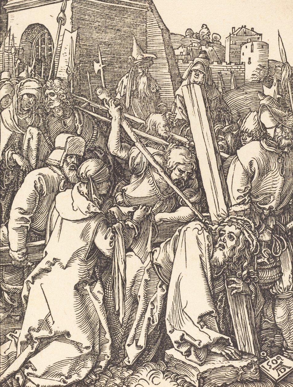 Kristus kantaa ristiä, 1509. tekijältä Albrecht Dürer