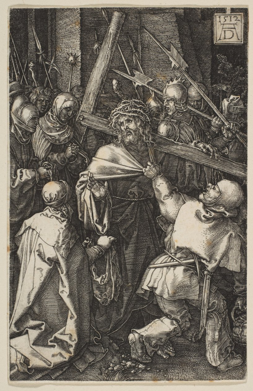 Kristus kantaa ristiä, sarjasta "Passio" tekijältä Albrecht Dürer