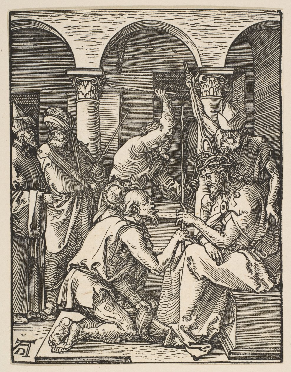 Orjantappuroin kruunattu Kristus, sarjasta "Pieni passio" tekijältä Albrecht Dürer