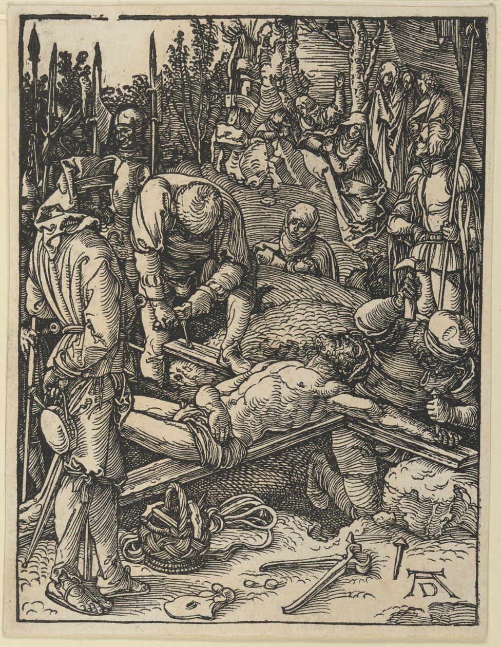 Kristus naulitaan ristille, Pienestä passiosta tekijältä Albrecht Dürer