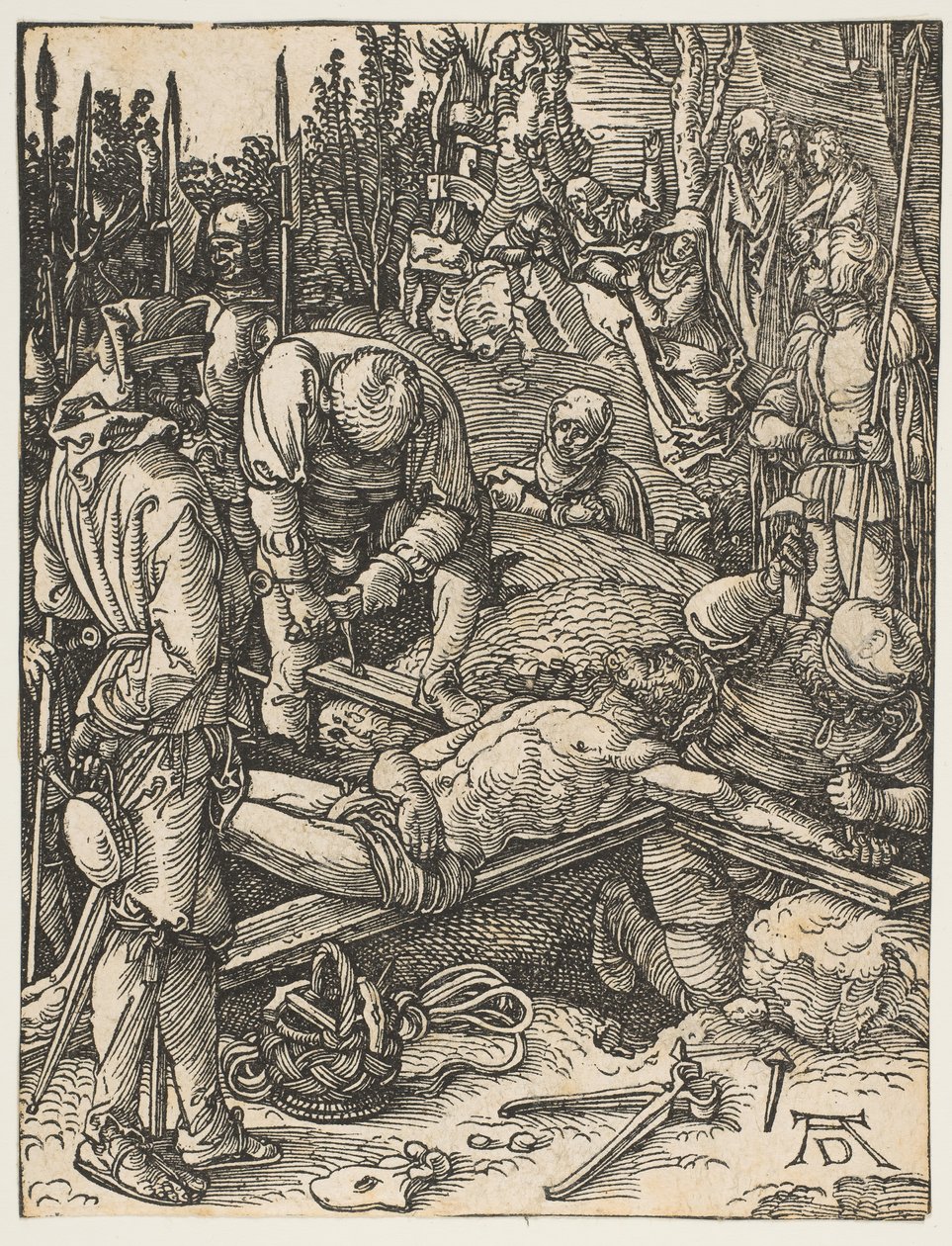 Kristus ristille naulattuna, pienestä kärsimyksestä, n. 1509. tekijältä Albrecht Dürer
