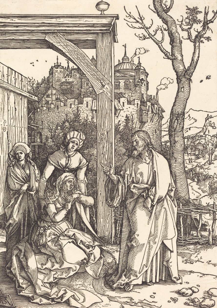 Kristus lähtee äidiltään, n. 15041505. tekijältä Albrecht Dürer