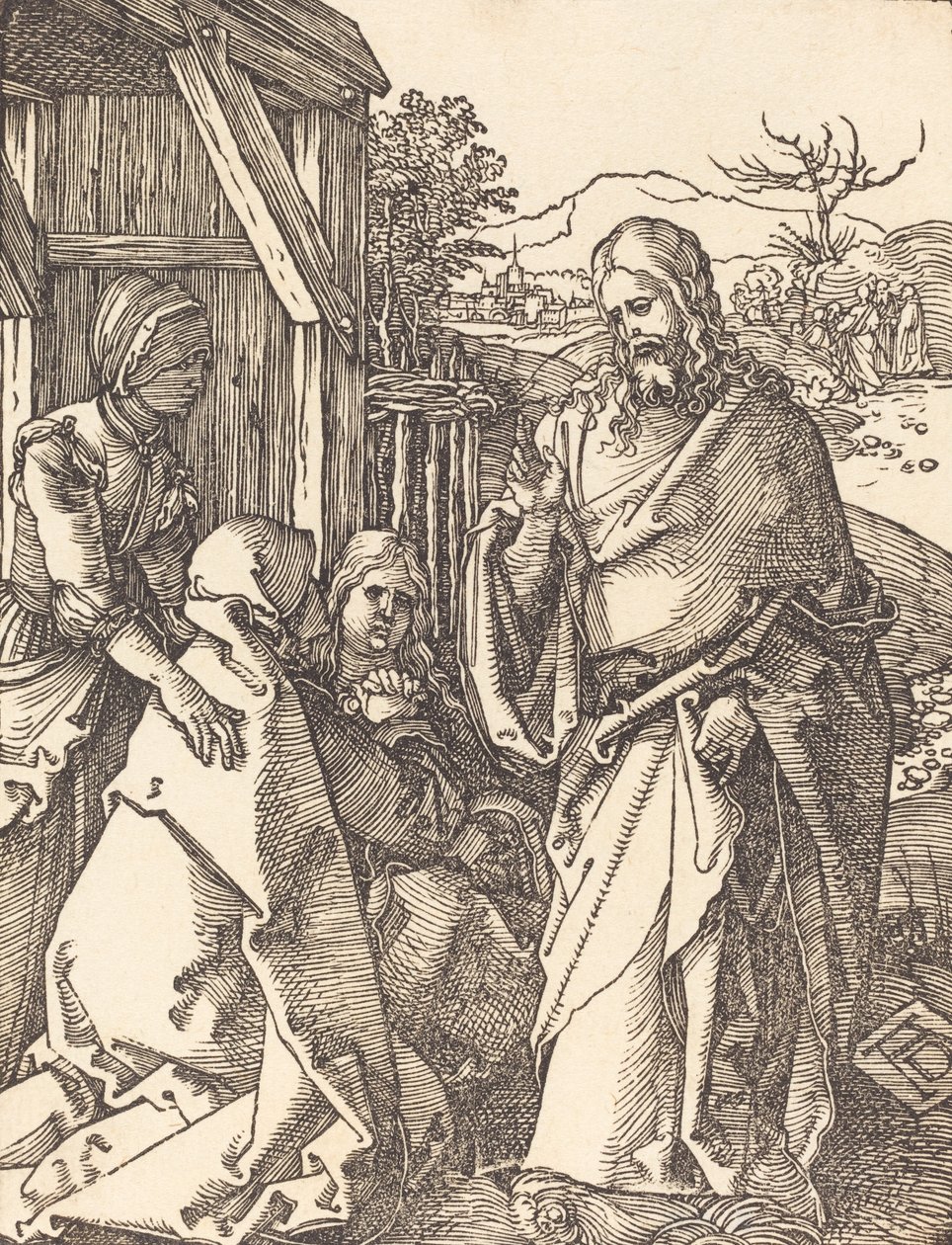 Kristus lähtee äidiltään, luultavasti n. 15091510. tekijältä Albrecht Dürer