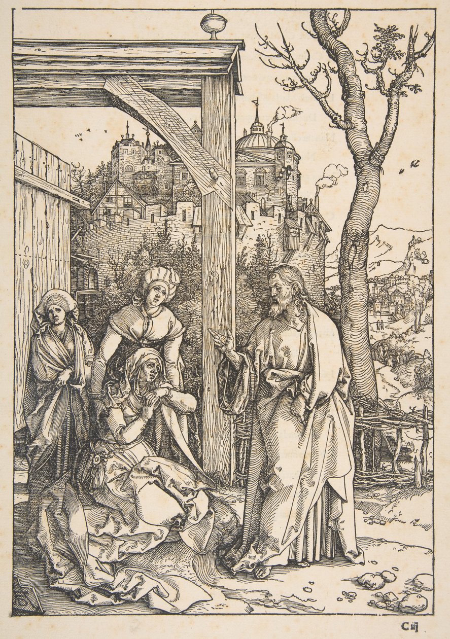 ”Kristus jättää äitinsä”, teoksesta ”Neitsyen elämä” tekijältä Albrecht Dürer