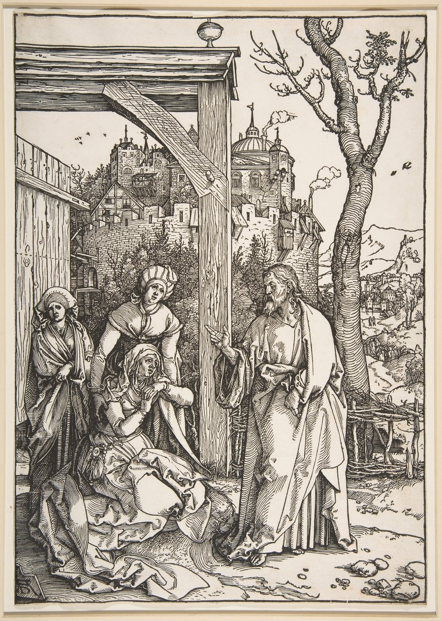 Kristus jättää äitinsä, Neitsyen elämästä, n. 1504. tekijältä Albrecht Dürer