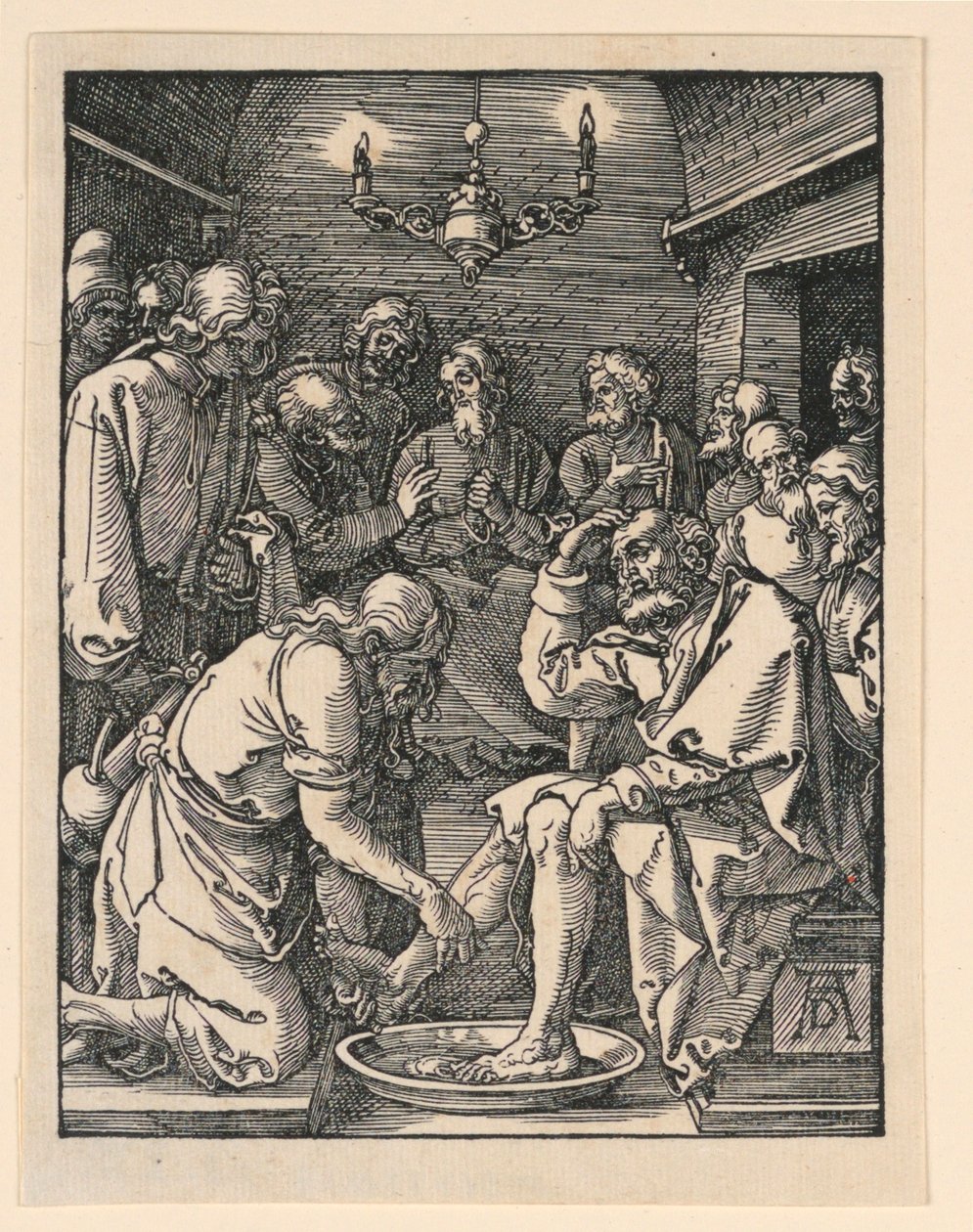 Kristus pesee jalkoja, Pikku Passion -sarjasta tekijältä Albrecht Dürer