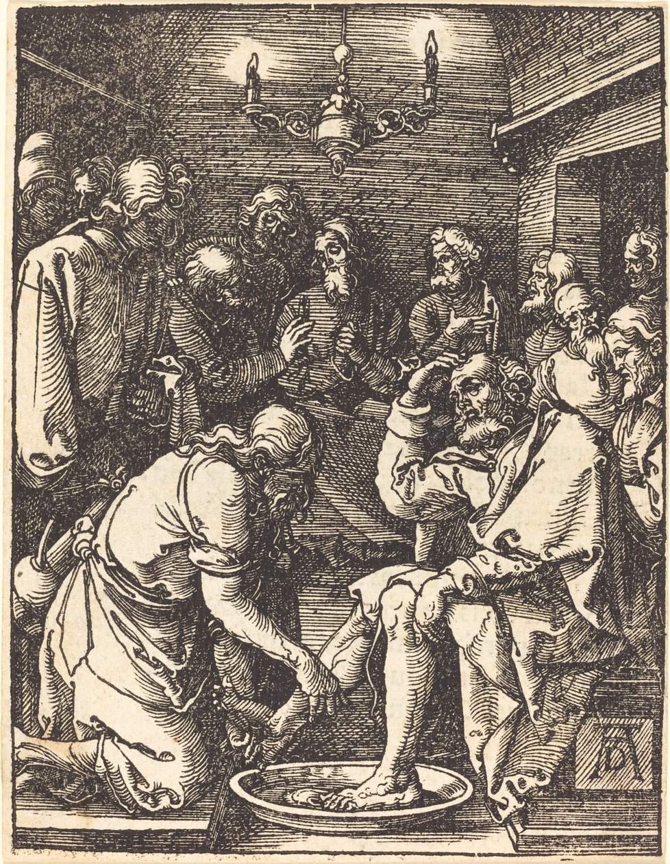 Kristus pesee opetuslasten jalkoja tekijältä Albrecht Dürer