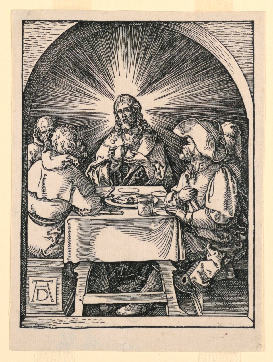 Kristus Emmauksessa, Pikku Passion -sarjasta tekijältä Albrecht Dürer
