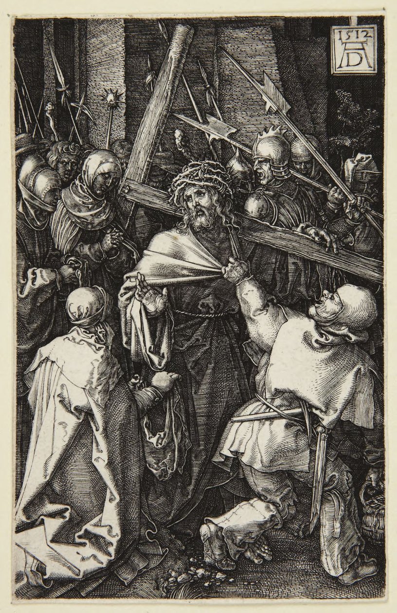 Kristus kantaa ristiä (Kaiverrettu passio -sarja) tekijältä Albrecht Dürer