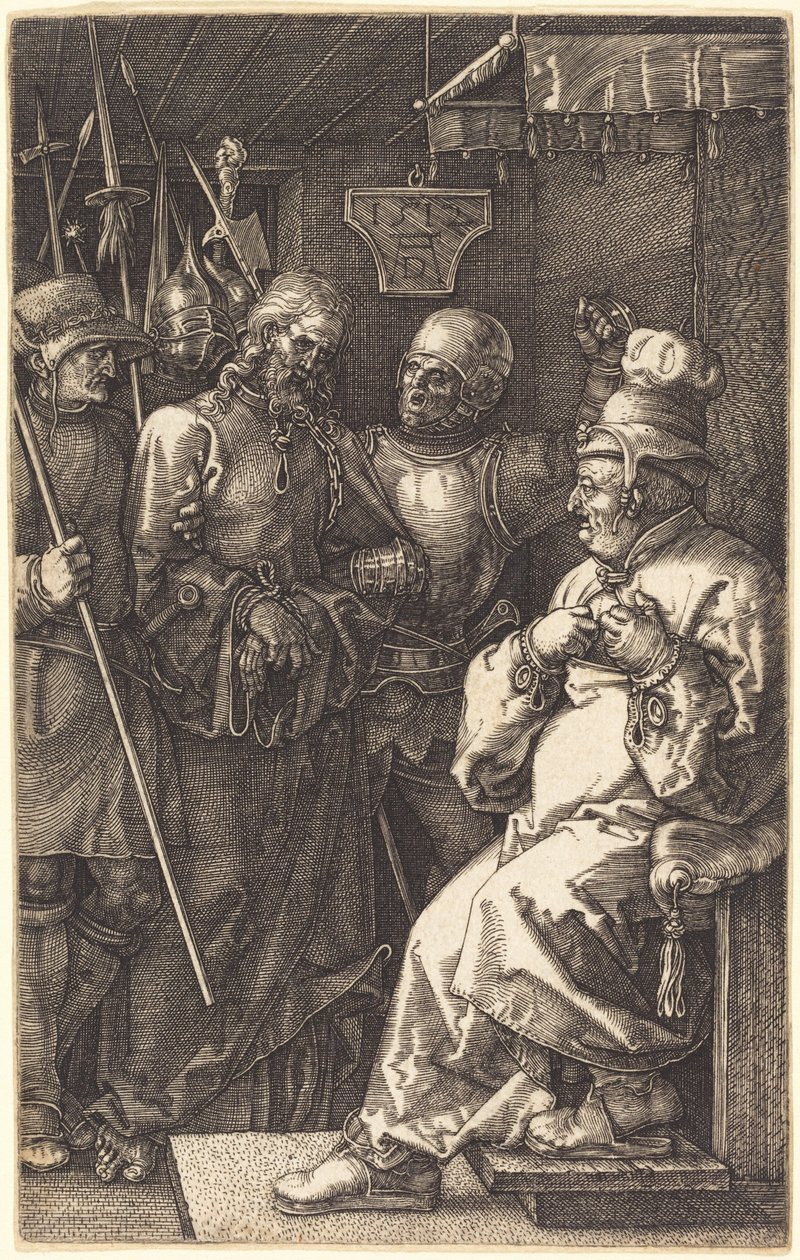 Kristus Kaifaksen edessä tekijältä Albrecht Dürer