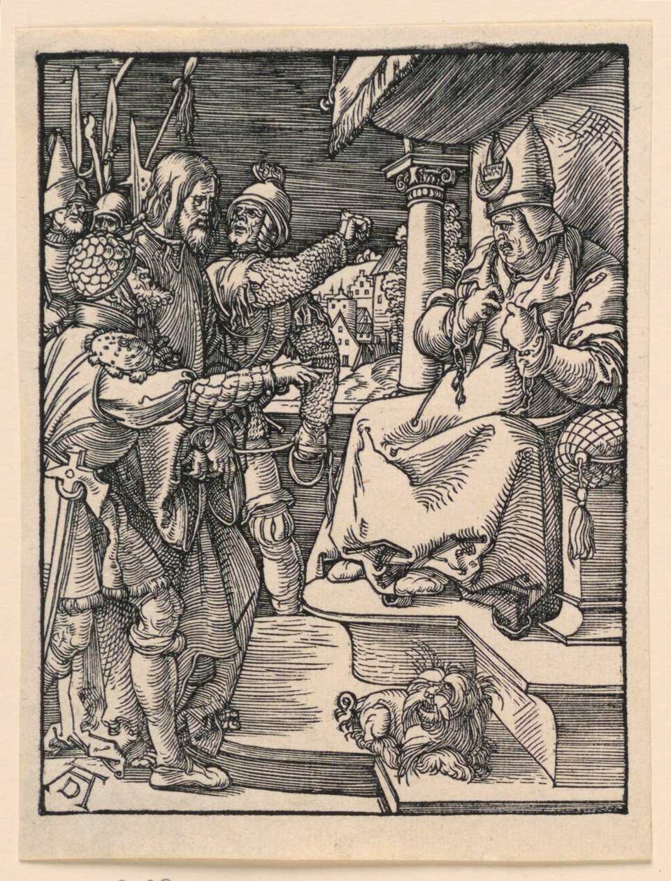 Kristus ennen Kaifasta, The Little Passion -sarjasta tekijältä Albrecht Dürer