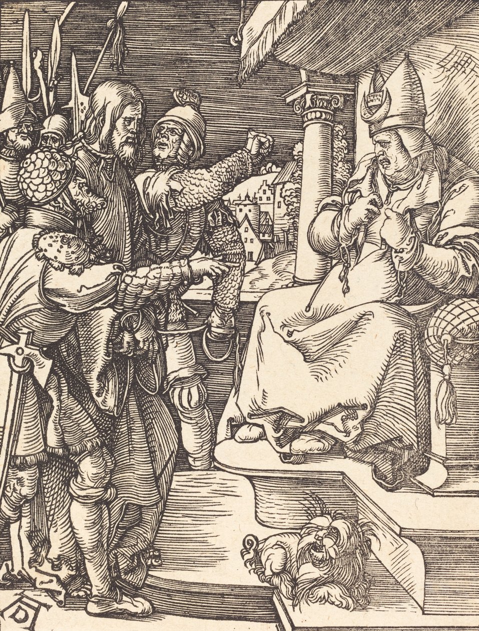 Kristus ennen Kaifasta, luultavasti n. 15091510. tekijältä Albrecht Dürer