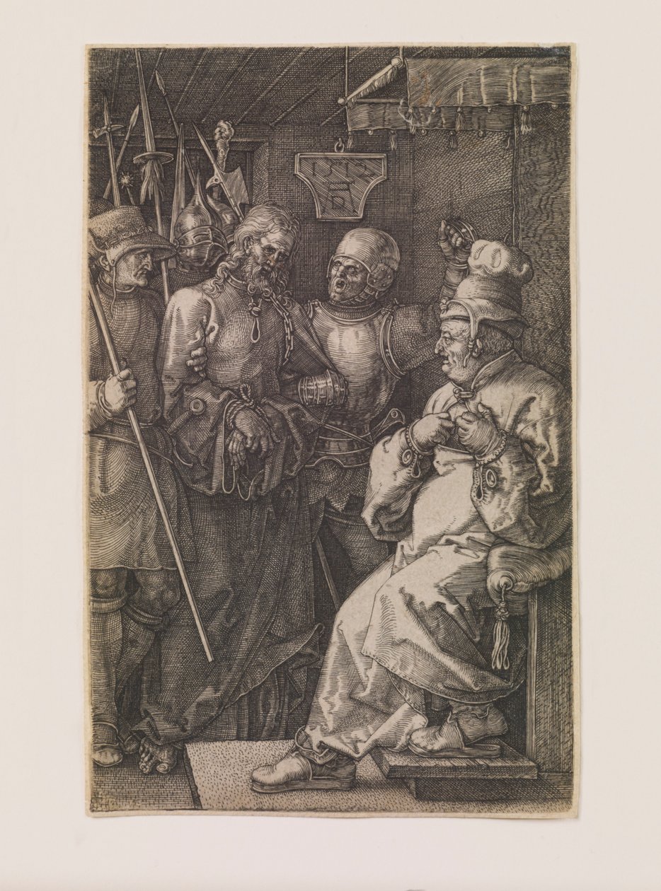 Kristus ennen Kaifaa, sarjasta "kaiverrettu kärsimys" tekijältä Albrecht Dürer