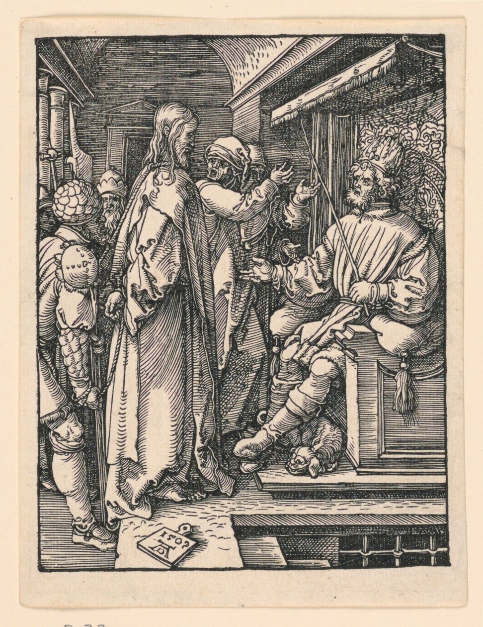 Kristus Herodeksen edessä, Pikku Passion -sarjasta tekijältä Albrecht Dürer