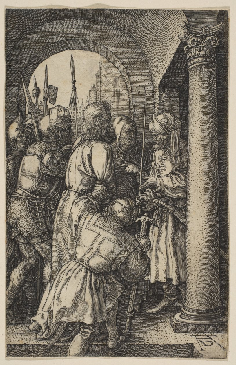Kristus Pilatuksen edessä, sarjasta "Passio" tekijältä Albrecht Dürer