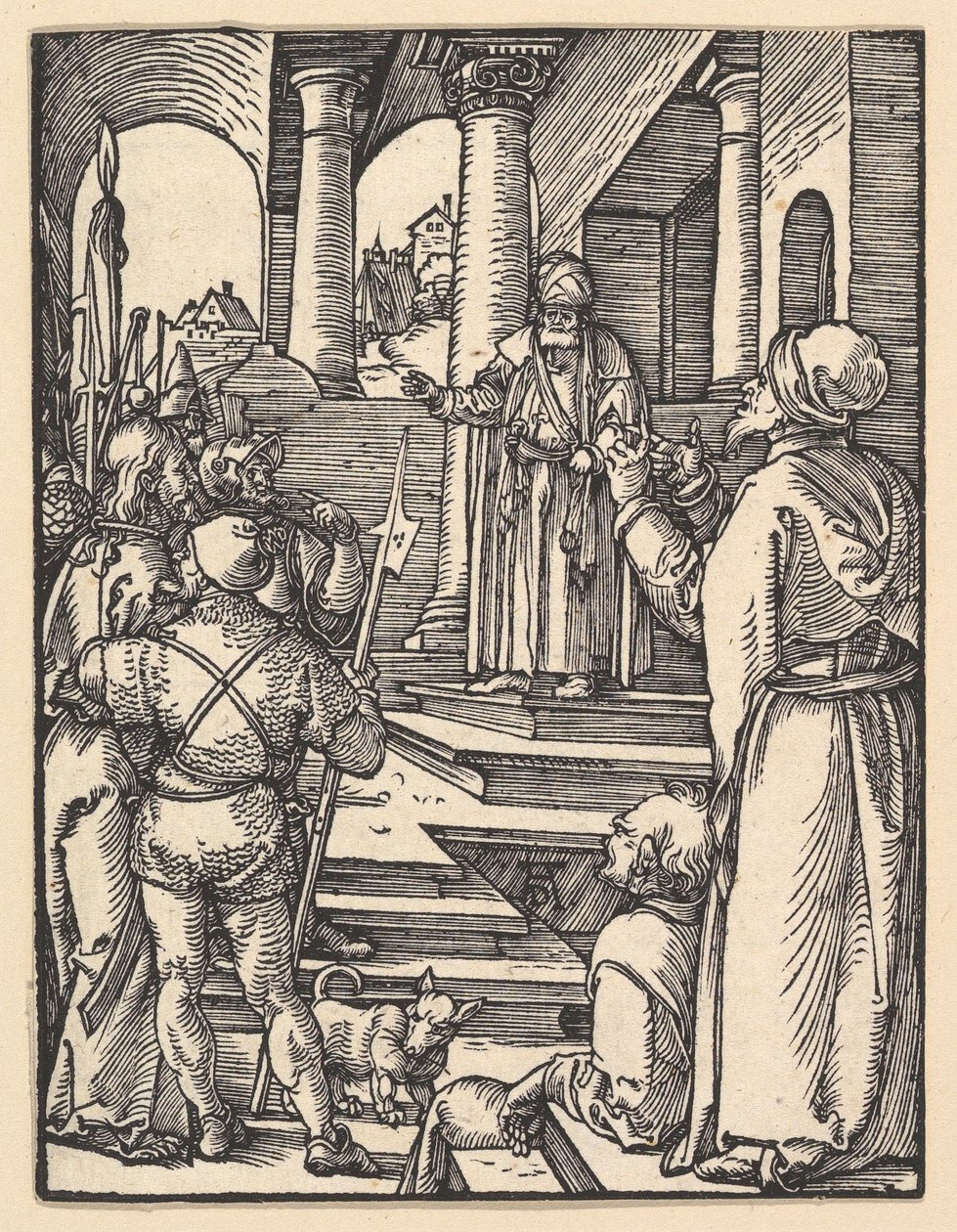 Kristus Pilatuksen edessä, teoksesta ”Pieni passio” tekijältä Albrecht Dürer