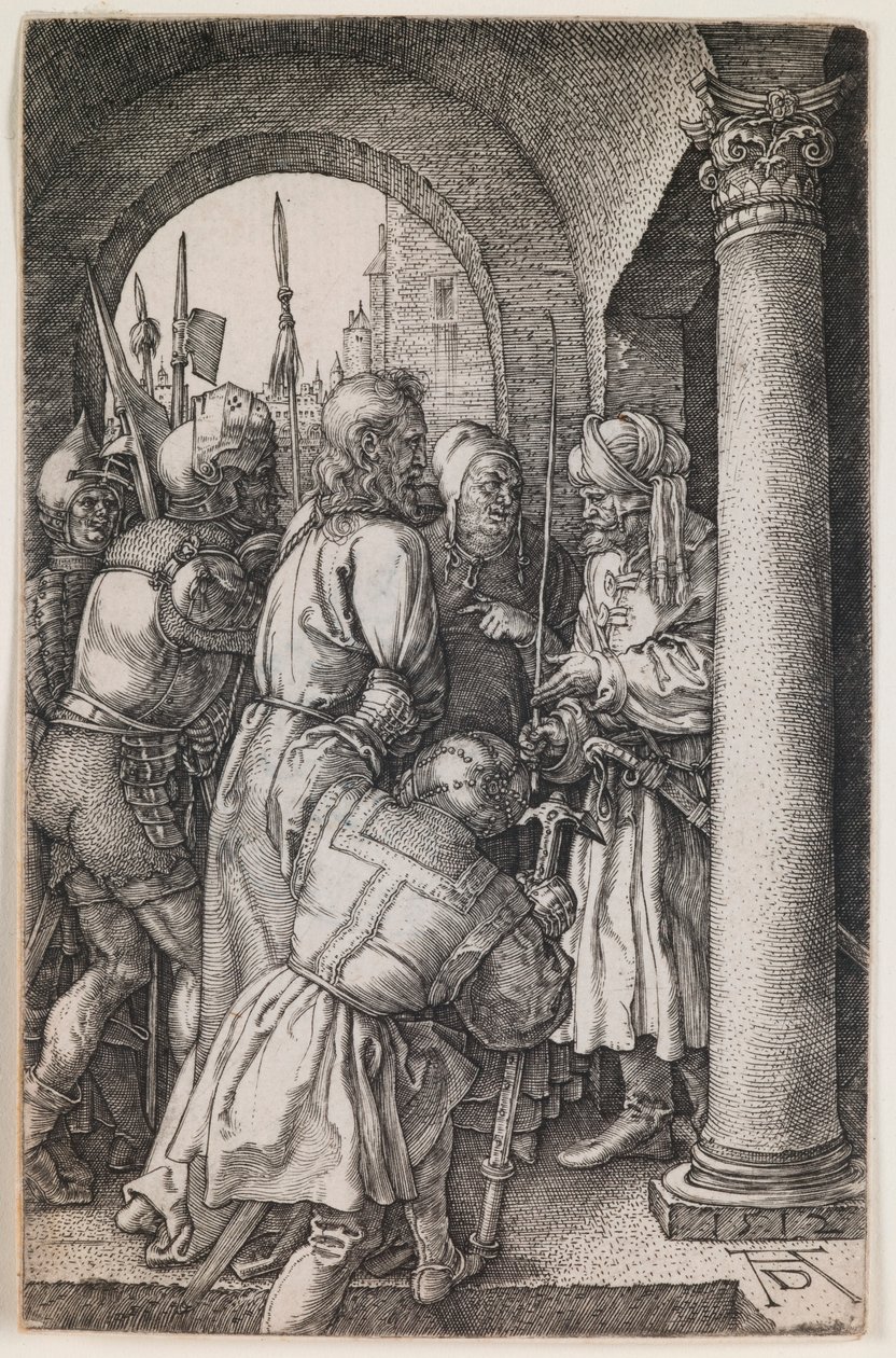 Kristus Pilatuksen edessä, sarjasta "kaiverrettu kärsimys" tekijältä Albrecht Dürer