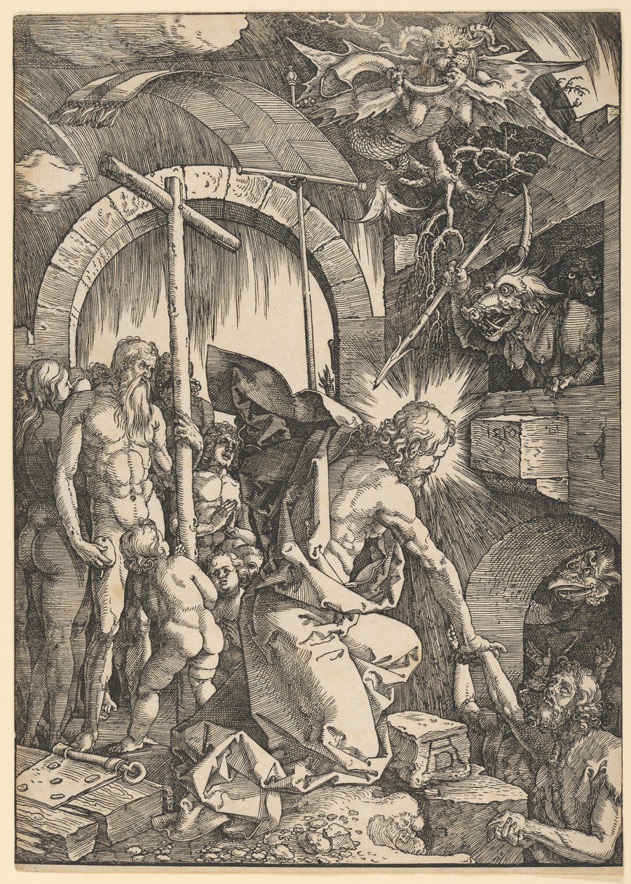 Kristus limbuksessa, sarjasta Suuri passio tekijältä Albrecht Dürer