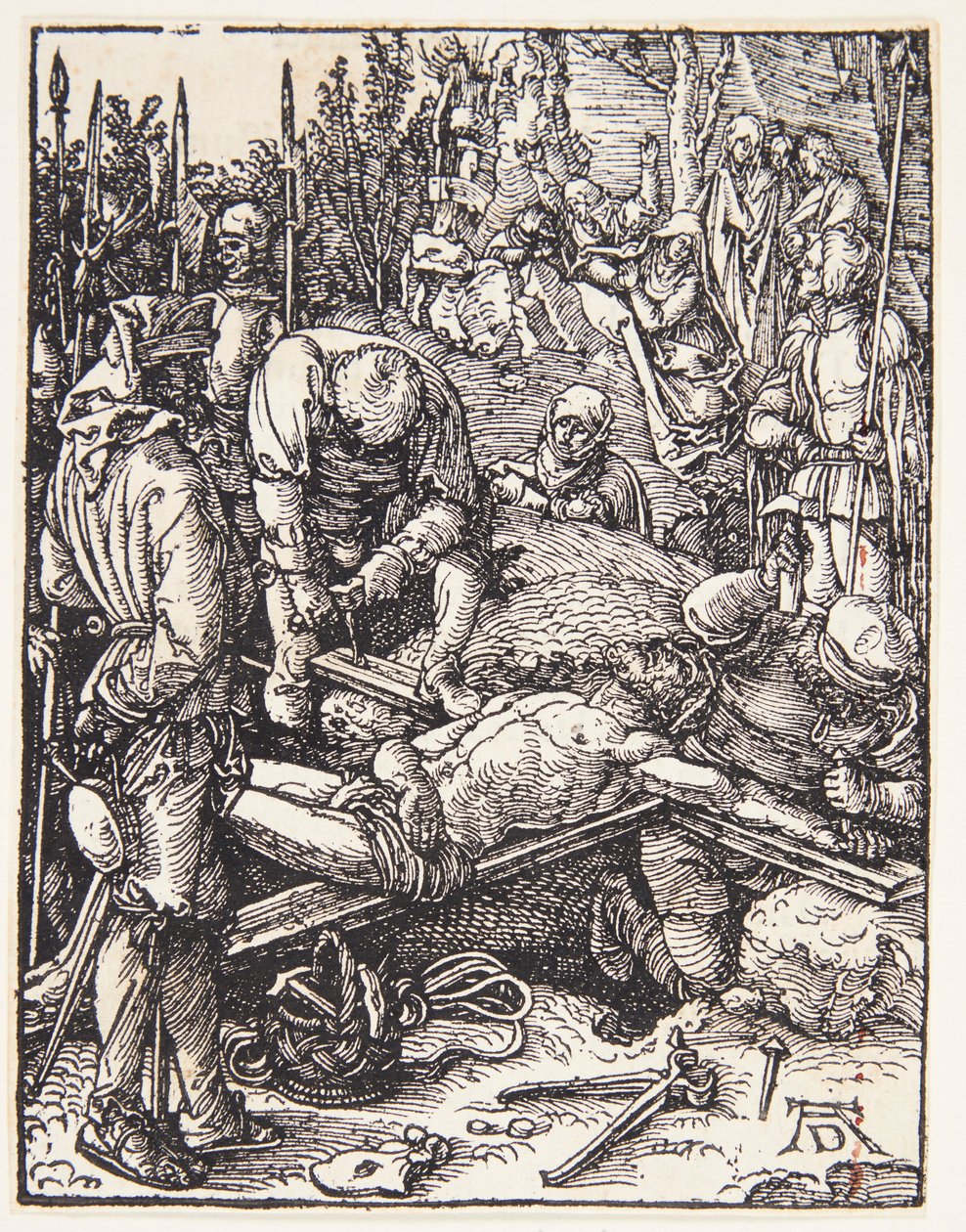 Kristus naulitaan ristille tekijältä Albrecht Dürer
