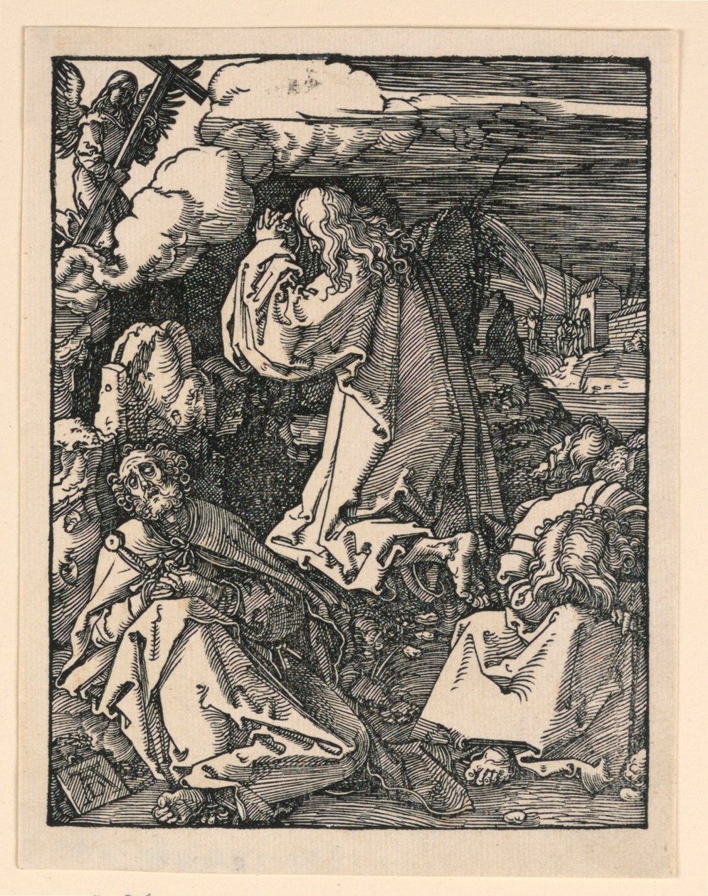 Kristus Öljymäellä (The Agony in the Garden), Pikku Passion -sarjasta tekijältä Albrecht Dürer