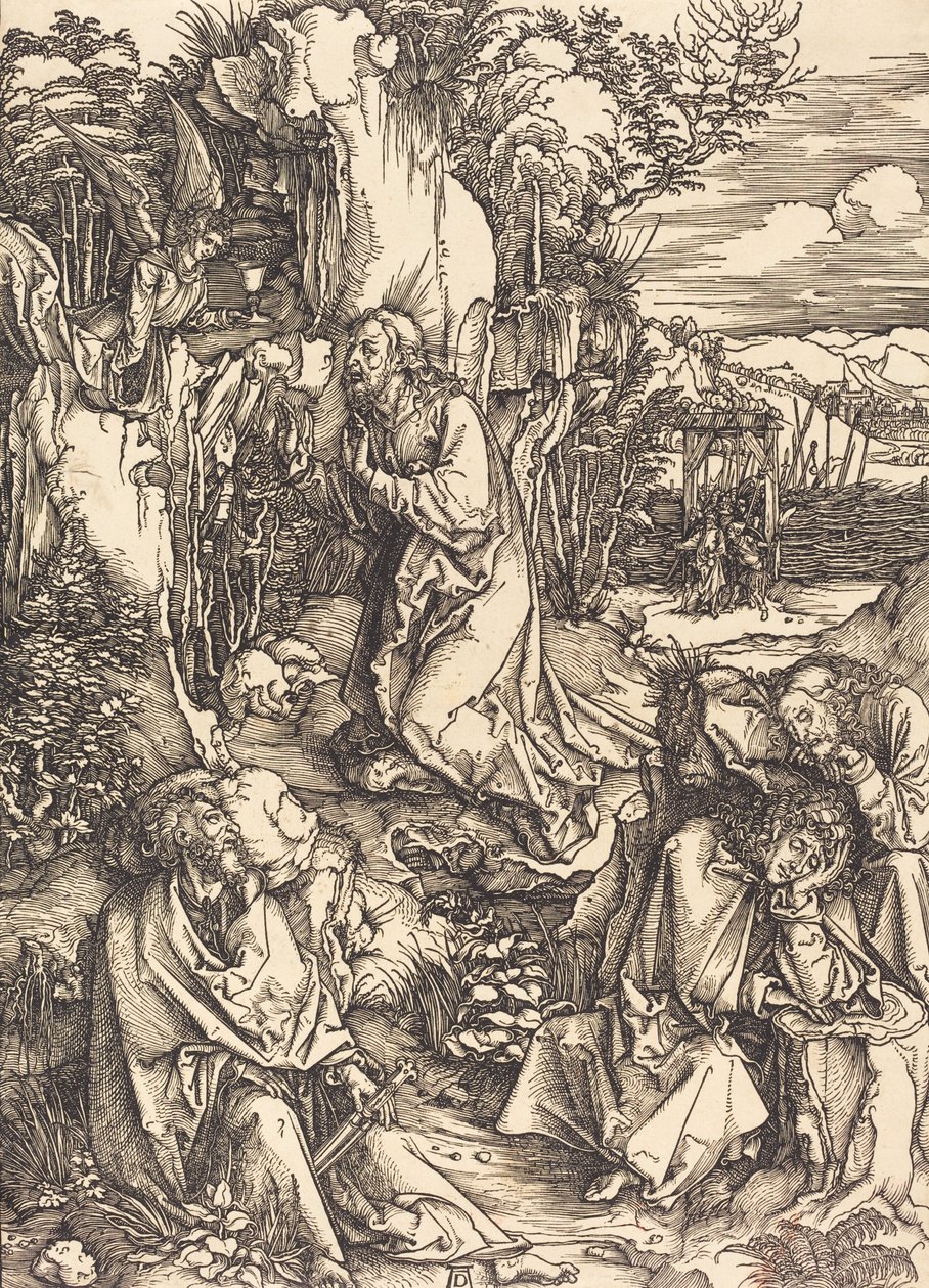Kristus Öljymäellä, n. 14971499. tekijältä Albrecht Dürer