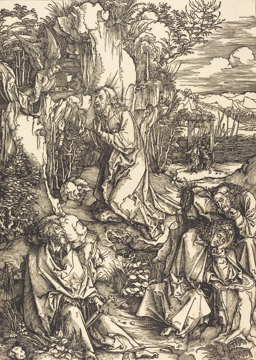 Kristus Öljymäellä, n. 14971499. tekijältä Albrecht Dürer