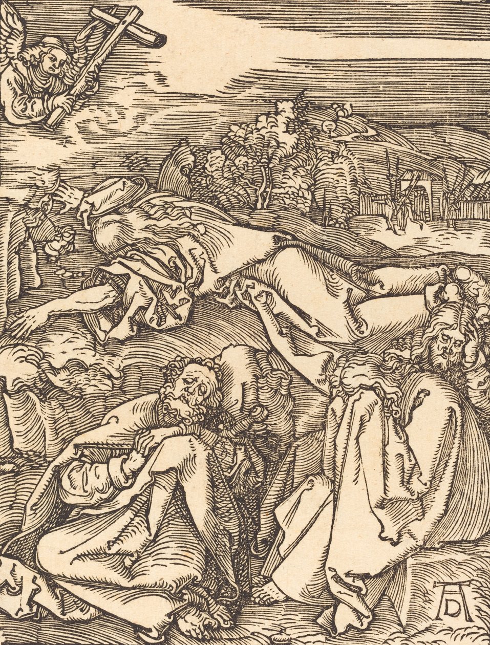 Kristus Öljymäellä, luultavasti n. 15091510. tekijältä Albrecht Dürer