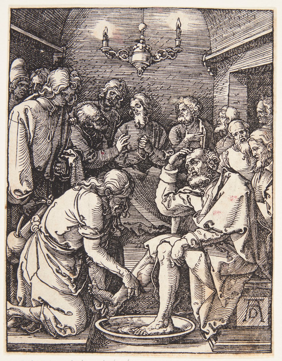 Kristus pesee pyhän Pietarin jalat tekijältä Albrecht Dürer