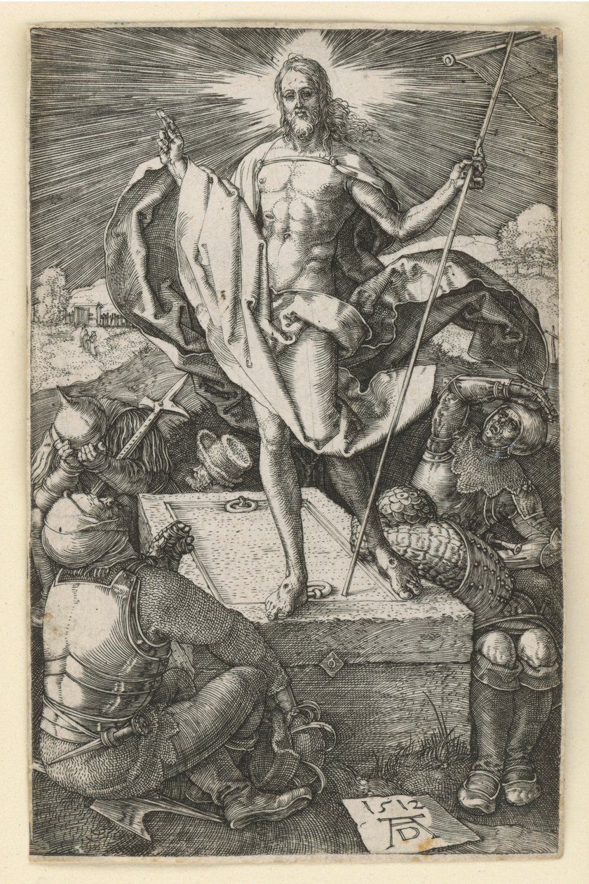 Kristuksen ylösnousemus (Kuparikaiverruspassio) tekijältä Albrecht Dürer