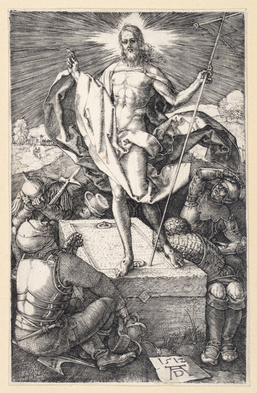 Kristuksen ylösnousemus (Kuparikaiverruspassio) tekijältä Albrecht Dürer
