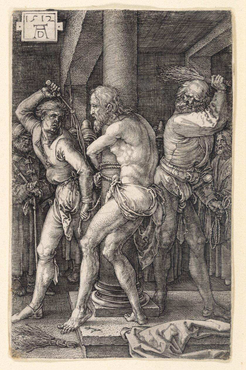 Kristuksen ruoskiminen (Kuparikaiverruspassio) tekijältä Albrecht Dürer