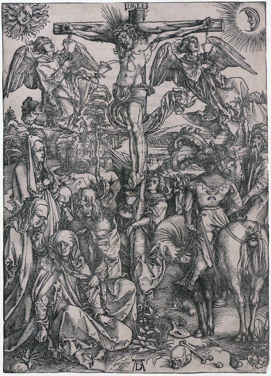 Kristus ristillä, sarjan ”Suuri passio” 8. kuva tekijältä Albrecht Dürer