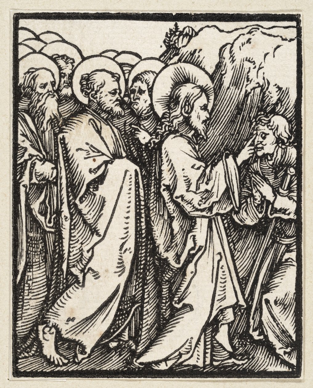 Kristus parantaa sokean (teoksesta Postilla, 43 puupiirrosta) tekijältä Albrecht Dürer
