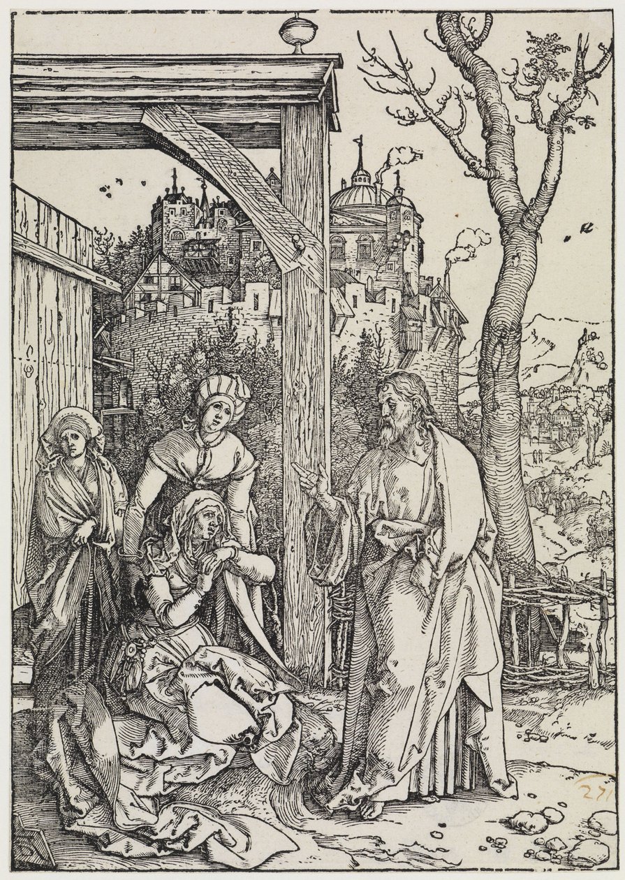 Kristus jättää hyvästit äidilleen tekijältä Albrecht Dürer