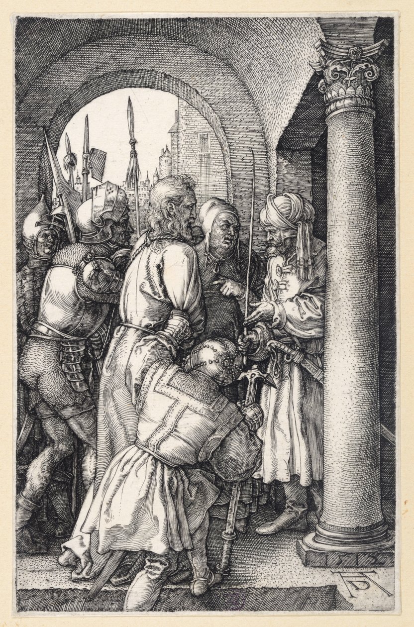 Kristus Pilatuksen edessä (Kuparikaiverruspassio) tekijältä Albrecht Dürer