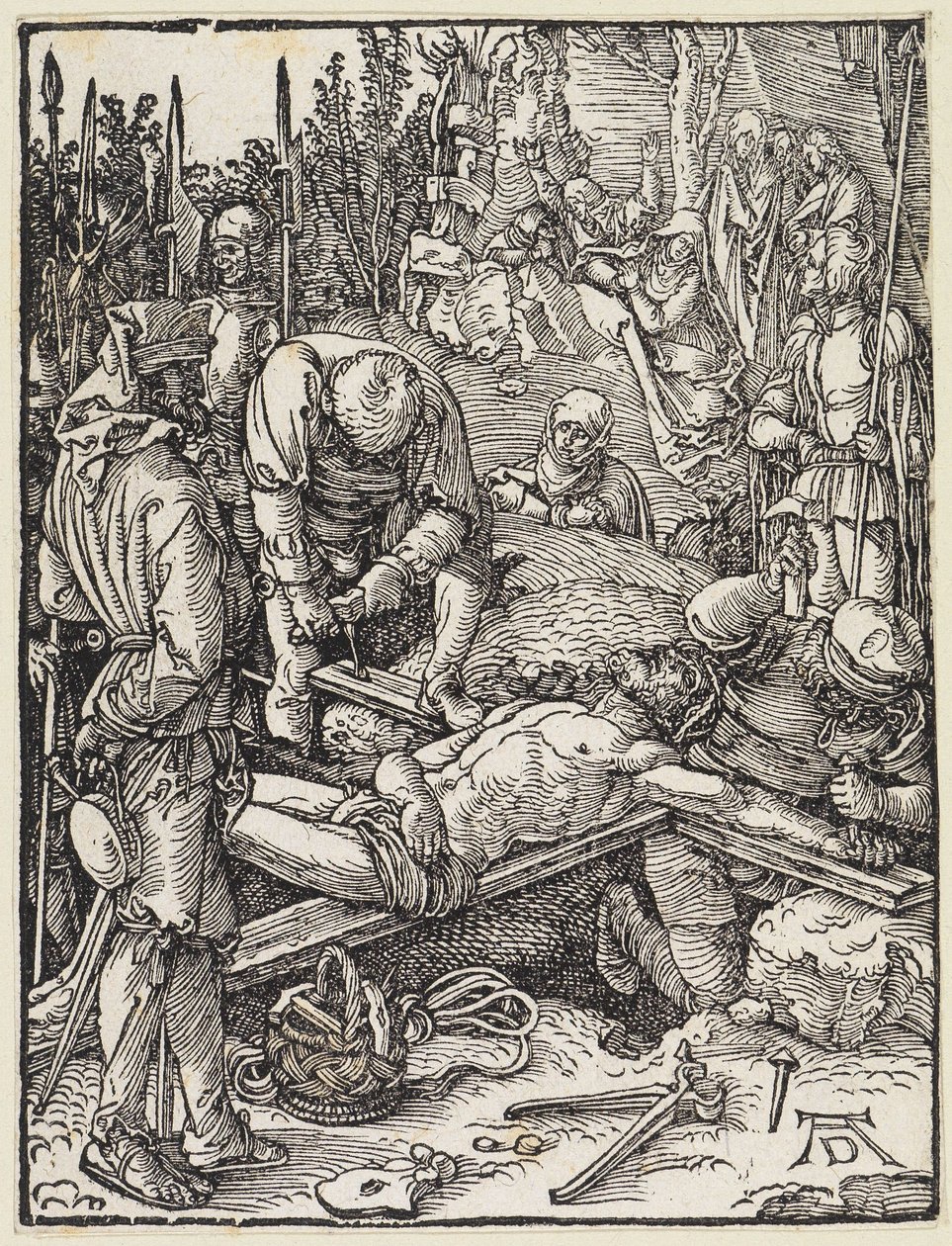Kristus naulitaan ristille tekijältä Albrecht Dürer
