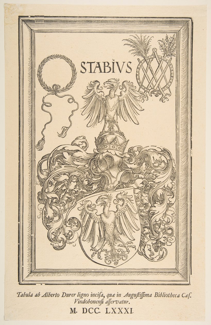 Johan Stabiuksen vaakuna, painos 1781.n.d. tekijältä Albrecht Dürer