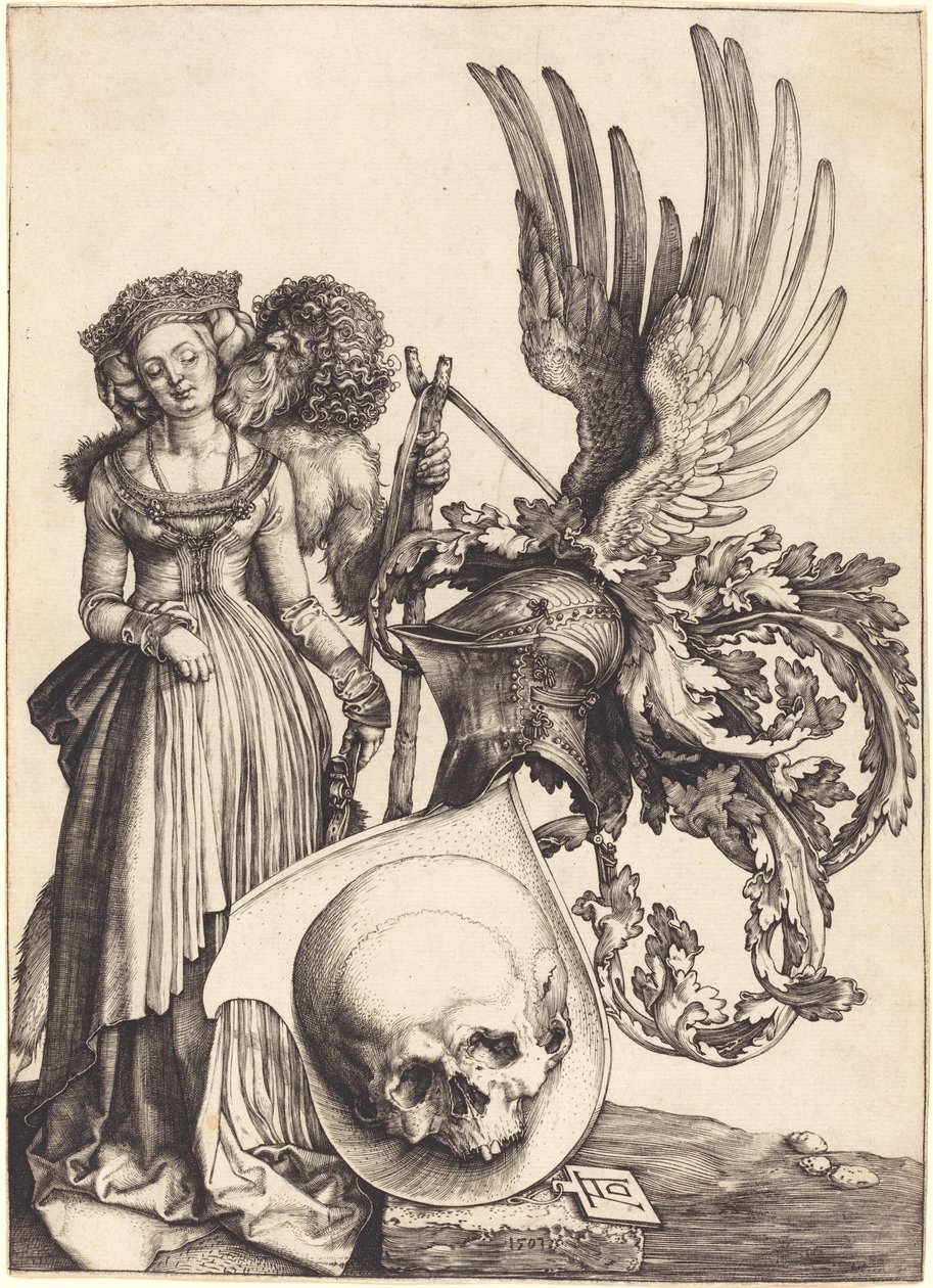 Vaakuna, jossa on pääkallo tekijältä Albrecht Dürer
