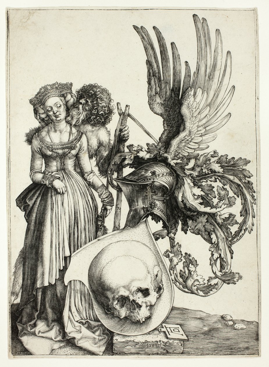 Vaakuna, jossa on pääkallo tekijältä Albrecht Dürer