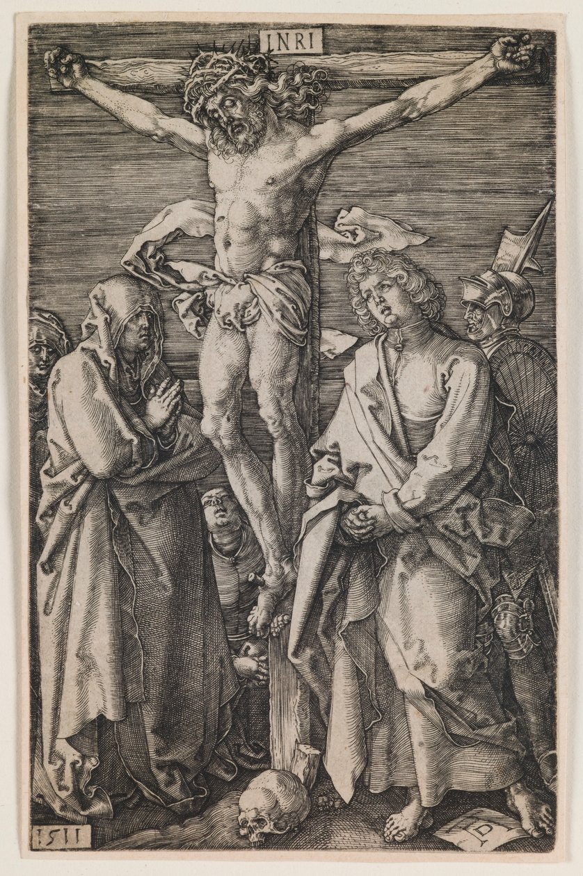 Ristiinnaulitseminen, sarjasta "The Engraved Passion" tekijältä Albrecht Dürer