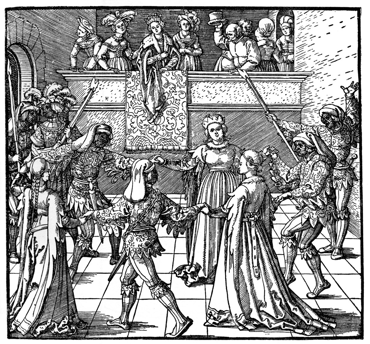 Torchlightin tanssi, Augsburg, 1516, 1936 tekijältä Albrecht Dürer