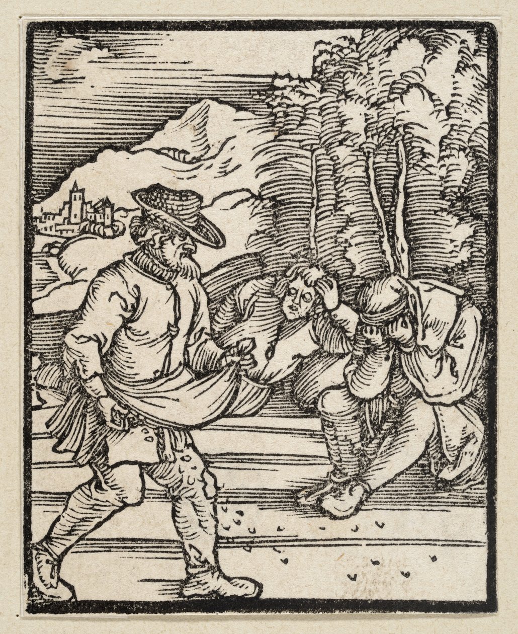 Vertaus vihollisesta, joka kylvää rikkaviljaa (teoksesta Postilla, 43 puupiirrosta) tekijältä Albrecht Dürer