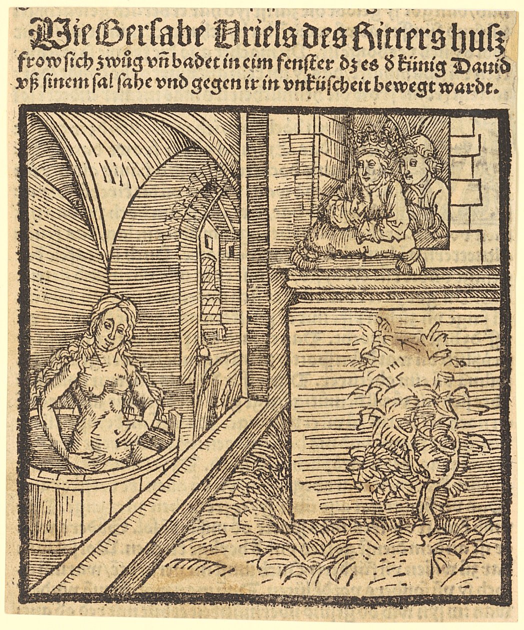 Daavid näkee Batseban kylpevän tekijältä Albrecht Dürer
