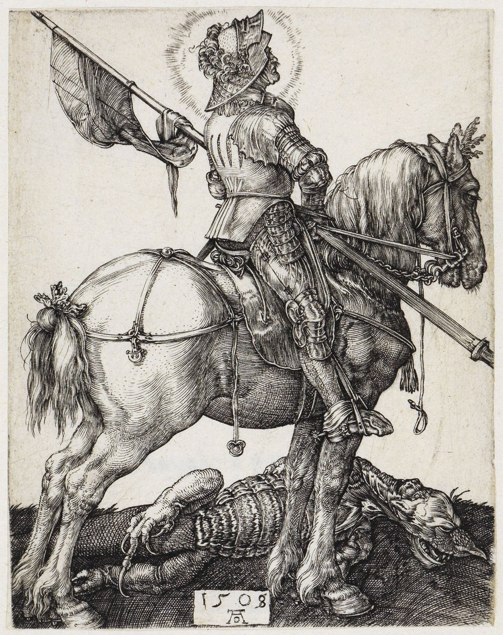 Pyhä Yrjö ratsain tekijältä Albrecht Dürer