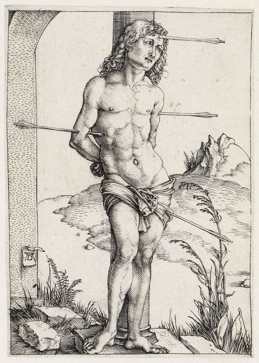 Pyhä Sebastian pylvääseen sidottuna tekijältä Albrecht Dürer